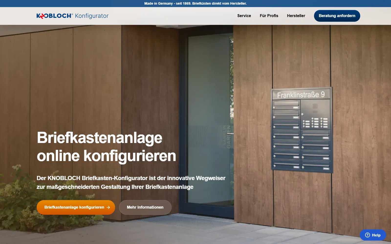 Knobloch mailbox configurator website